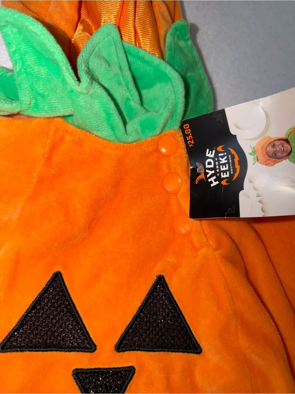 NWT Target Brands Kids Orange Pumpkin Hoodie Costume Jack-O'-Lantern Hole / Face